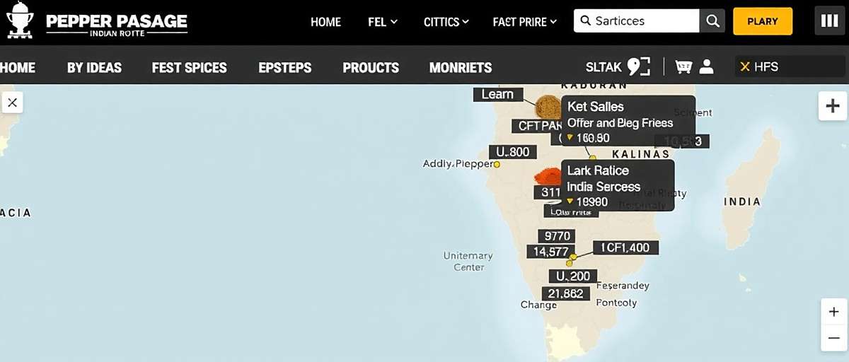 Pepper Passage Trading Interface Pepper Passage Indian Route trading interface showing various spices and market prices